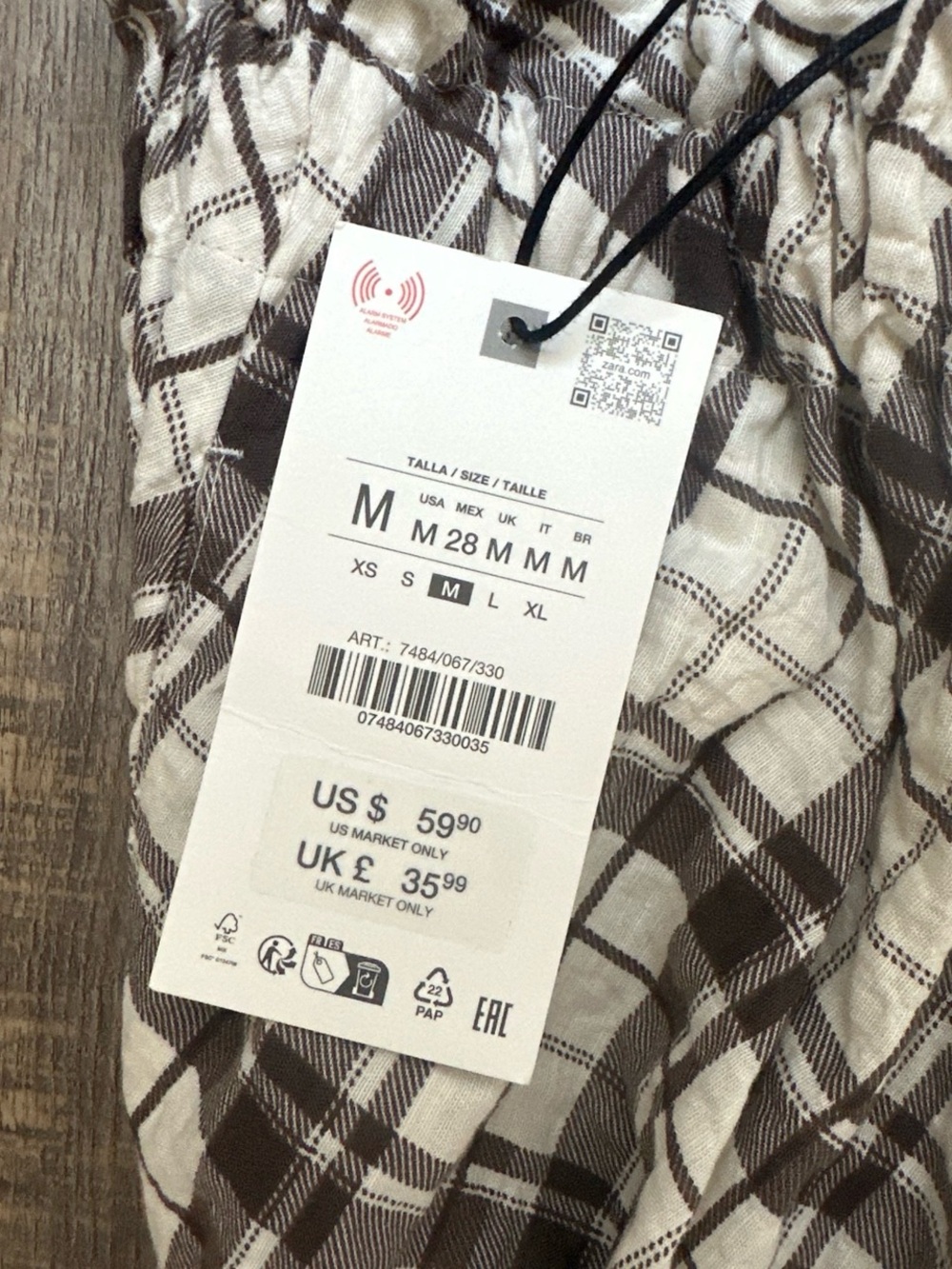 Zara Brown and Cream Plaid Maxi Skirt - Picture 5 of 5